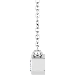 14K White Gold 1/2 CT Lab-Grown Diamond 18" Necklace