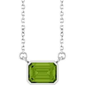 Natural Peridot Solitaire Necklace