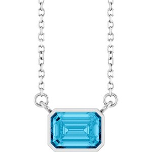 Natural Aquamarine Solitaire Necklace