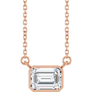14K Rose Gold 1 1/8 CT Lab-Grown Diamond 18" Necklace