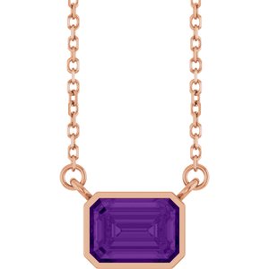 Natural Amethyst Solitaire Necklace