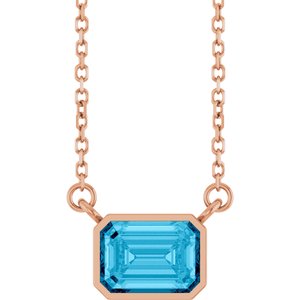 Natural Aquamarine Solitaire Necklace