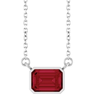 Natural Ruby Solitaire Necklace