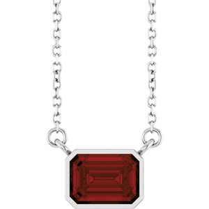 Natural Mozambique Garnet Solitaire Necklace