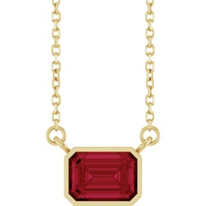 Bezel-Set Solitaire Necklace