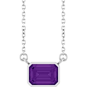 Natural Amethyst Solitaire Necklace