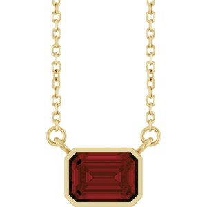 Natural Mozambique Garnet Solitaire Necklace