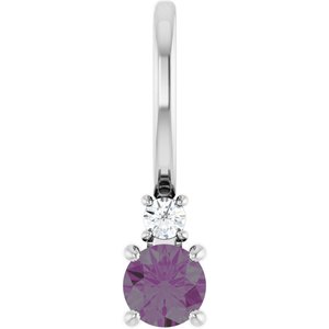 Sterling Silver Natural Alexandrite & .02 CT Natural Diamond Charm/Pendant