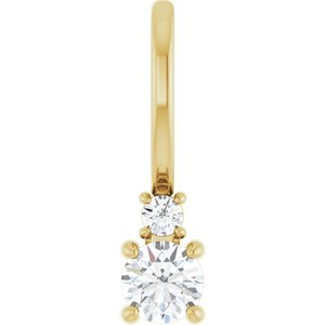 14K Yellow Gold 3 mm Round .02 CT Natural Diamond Semi-Set Charm/Pendant