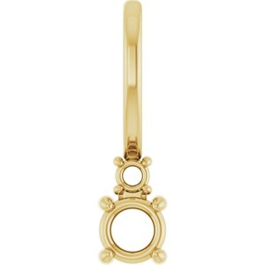 14K Yellow Gold 3 mm Round Charm/Pendant Mounting – image 2