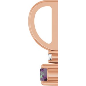 14K Rose Gold Lab-Grown Alexandrite & .02 CT Natural Diamond Charm/Pendant – image 3