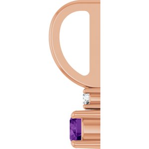 14K Rose Gold Natural Amethyst & .02 CT Natural Diamond Charm/Pendant – image 3