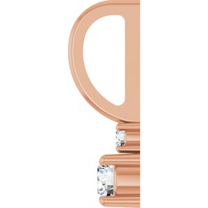 14K Rose Gold Natural White Sapphire & .02 CT Natural Diamond Charm/Pendant – image 3