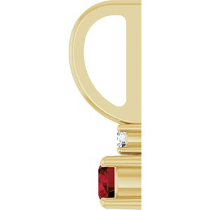 14K Yellow Gold Natural Mozambique Garnet & .02 CT Natural Diamond Charm/Pendant – image 3