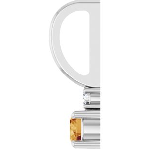 14K White Gold Natural Citrine & .02 CT Natural Diamond Charm/Pendant – image 3