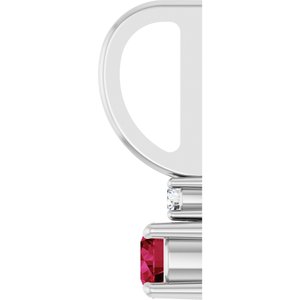 Sterling Silver Natural Ruby & .02 CT Natural Diamond Charm/Pendant – image 3