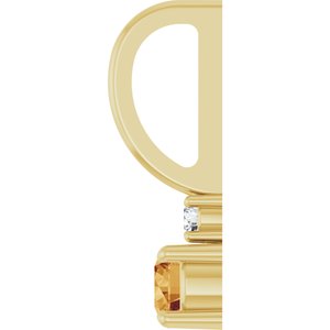 14K Yellow Gold Natural Citrine & .02 CT Natural Diamond Charm/Pendant – image 3