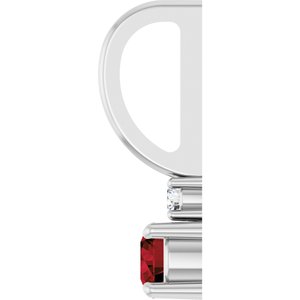 Sterling Silver Natural Mozambique Garnet & .02 CT Natural Diamond Charm/Pendant – image 3