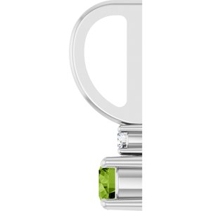 14K White Gold Natural Peridot & .02 CT Natural Diamond Charm/Pendant – image 3