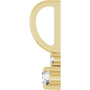 14K Yellow Gold 3 mm Round .02 CT Natural Diamond Semi-Set Charm/Pendant – image 5
