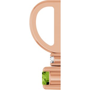 14K Rose Gold Natural Peridot & .02 CT Natural Diamond Charm/Pendant – image 3