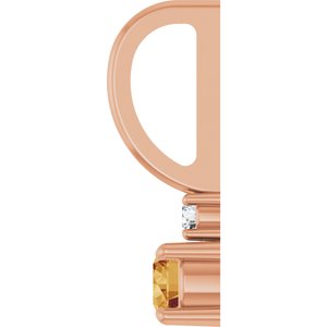 14K Rose Gold Natural Citrine & .02 CT Natural Diamond Charm/Pendant – image 3