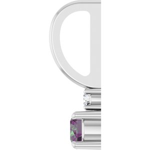 Sterling Silver Natural Alexandrite & .02 CT Natural Diamond Charm/Pendant – image 3