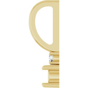 14K Yellow Gold 3 mm Round .02 CT Natural Diamond Semi-Set Charm/Pendant – image 6