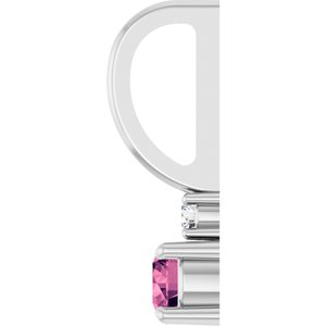 Sterling Silver Natural Pink Tourmaline & .02 CT Natural Diamond Charm/Pendant – image 3