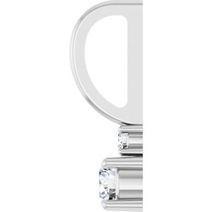 Sterling Silver Natural White Sapphire & .02 CT Natural Diamond Charm/Pendant – image 3