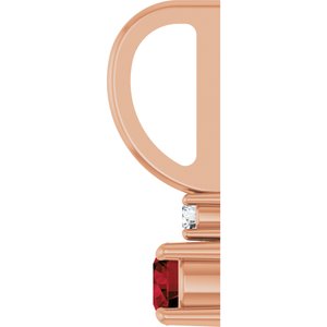 14K Rose Gold Natural Mozambique Garnet & .02 CT Natural Diamond Charm/Pendant – image 3