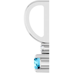 14K White Gold Natural Aquamarine & .02 CT Natural Diamond Charm/Pendant – image 3