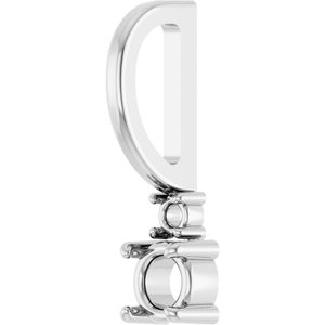 14K White Gold 3 mm Round Charm/Pendant Mounting – image 4