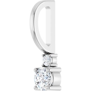 Platinum Natural White Sapphire & .02 CT Natural Diamond Charm/Pendant – image 2