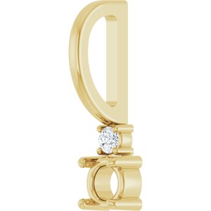 14K Yellow Gold 3 mm Round .02 CT Natural Diamond Semi-Set Charm/Pendant – image 4