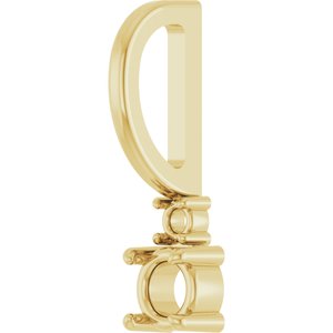 14K Yellow Gold 3 mm Round Charm/Pendant Mounting – image 4