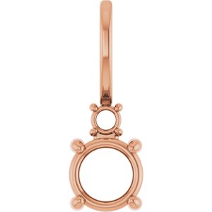 14K Rose Gold 5 mm Round Charm/Pendant Mounting – image 2