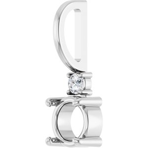 Platinum 5 mm Round .03 CT Natural Diamond Semi-Set Charm/Pendant – image 4