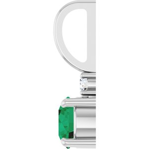 Platinum Lab-Grown Emerald  & .03 CT Natural Diamond Charm/Pendant – image 3