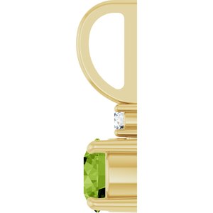 14K Yellow Gold Natural Peridot & .03 CT Natural Diamond Charm/Pendant – image 3