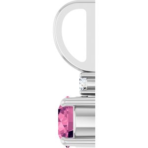 Platinum Natural Pink Tourmaline & .03 CT Natural Diamond Charm/Pendant – image 3