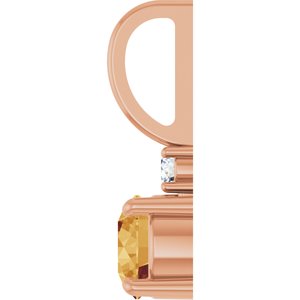 14K Rose Gold Natural Citrine & .03 CT Natural Diamond Charm/Pendant