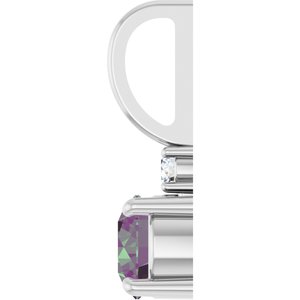 Platinum Lab-Grown Alexandrite & .03 CT Natural Diamond Charm/Pendant – image 3