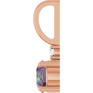14K Rose Gold Lab-Grown Alexandrite & .03 CT Natural Diamond Charm/Pendant