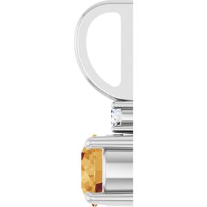 Platinum Natural Citrine & .03 CT Natural Diamond Charm/Pendant – image 3