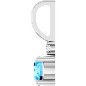 Sterling Silver Natural Aquamarine & .03 CT Natural Diamond Charm/Pendant – image 3