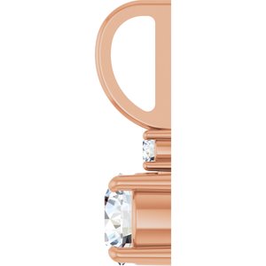 14K Rose Gold Natural White Sapphire & .03 CT Natural Diamond Charm/Pendant – image 3