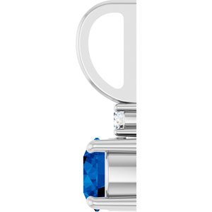 Sterling Silver Natural Blue Sapphire & .03 CT Natural Diamond Charm/Pendant – image 3