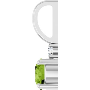 Sterling Silver Natural Peridot & .03 CT Natural Diamond Charm/Pendant – image 3