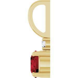 14K Yellow Gold Natural Mozambique Garnet & .03 CT Natural Diamond Charm/Pendant – image 3